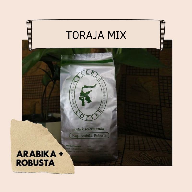 

Kopi mix toraja bubuk 250gr kopi murni