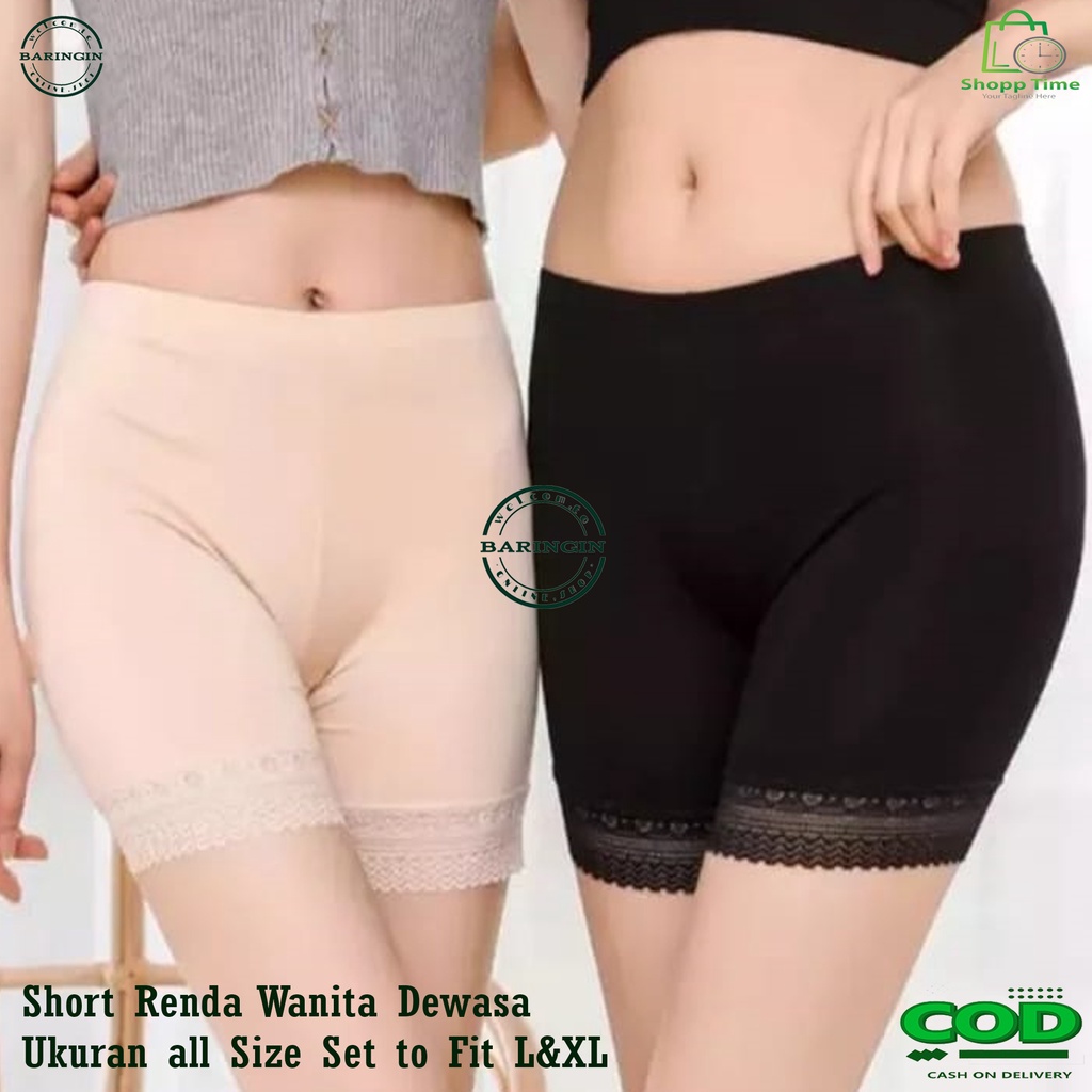 3 PCS Short Pant Wanita Dewasa / Short Wanita Renda / Celana Pendek Wanita / Celana Short Tebal / Dalaman Wanita Dewasa