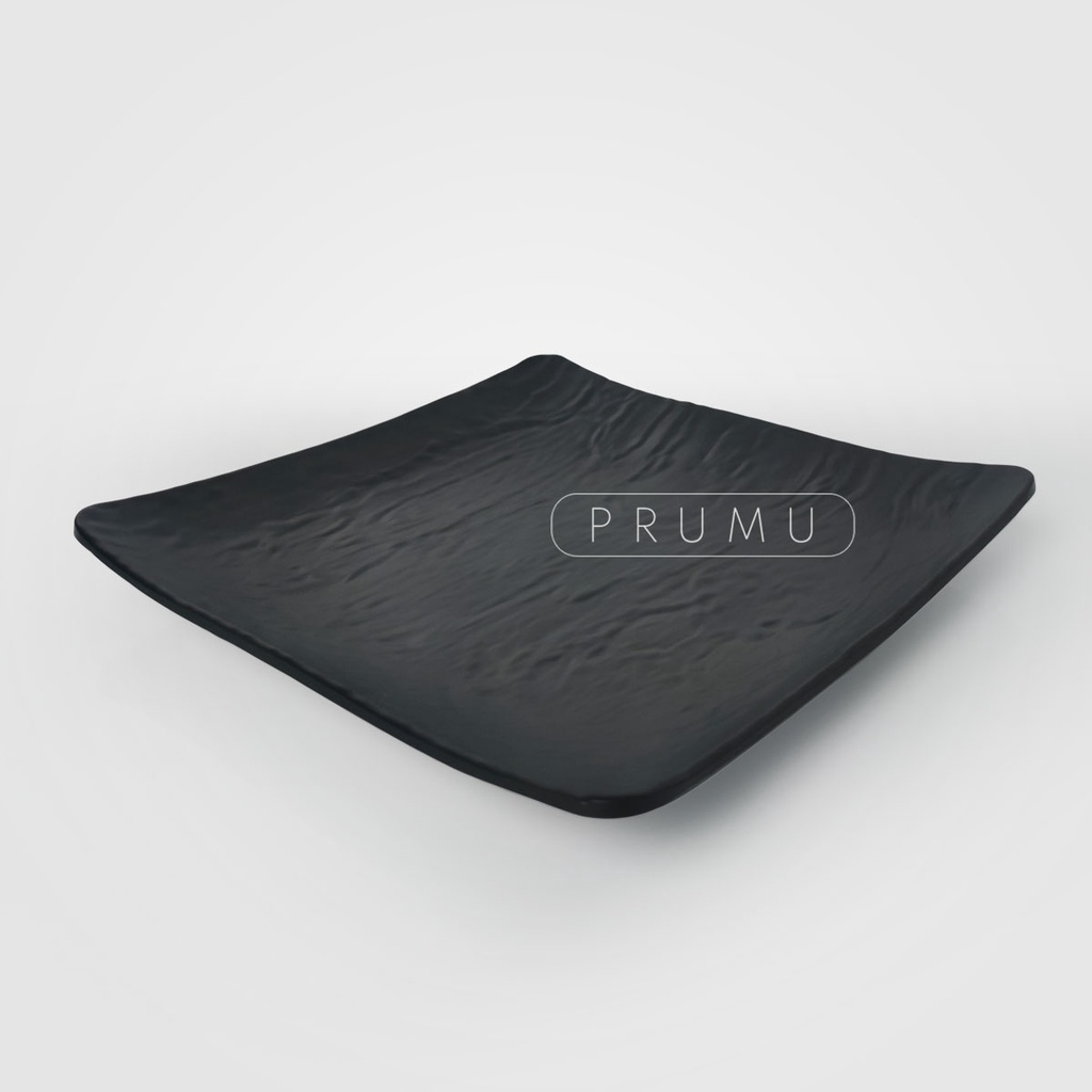 PRUMU Melamine Stone Piring Kotak 9 inch - Piring Saji - Piring Cafe - Piring Hotel - Piring Restoran - Piring Persegi - Piring Segi Empat - Golden Dragon P6909A