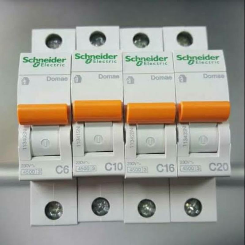 MCB 1P Phase Fase Sneider Schneider Domae Orange Original SNI