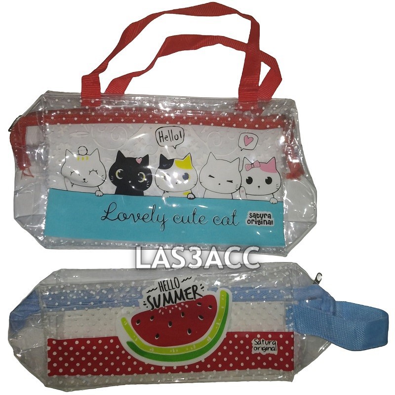 DOMPET PLASTIK TRANSPARAN - TAS KOSMETIK PLASTIK