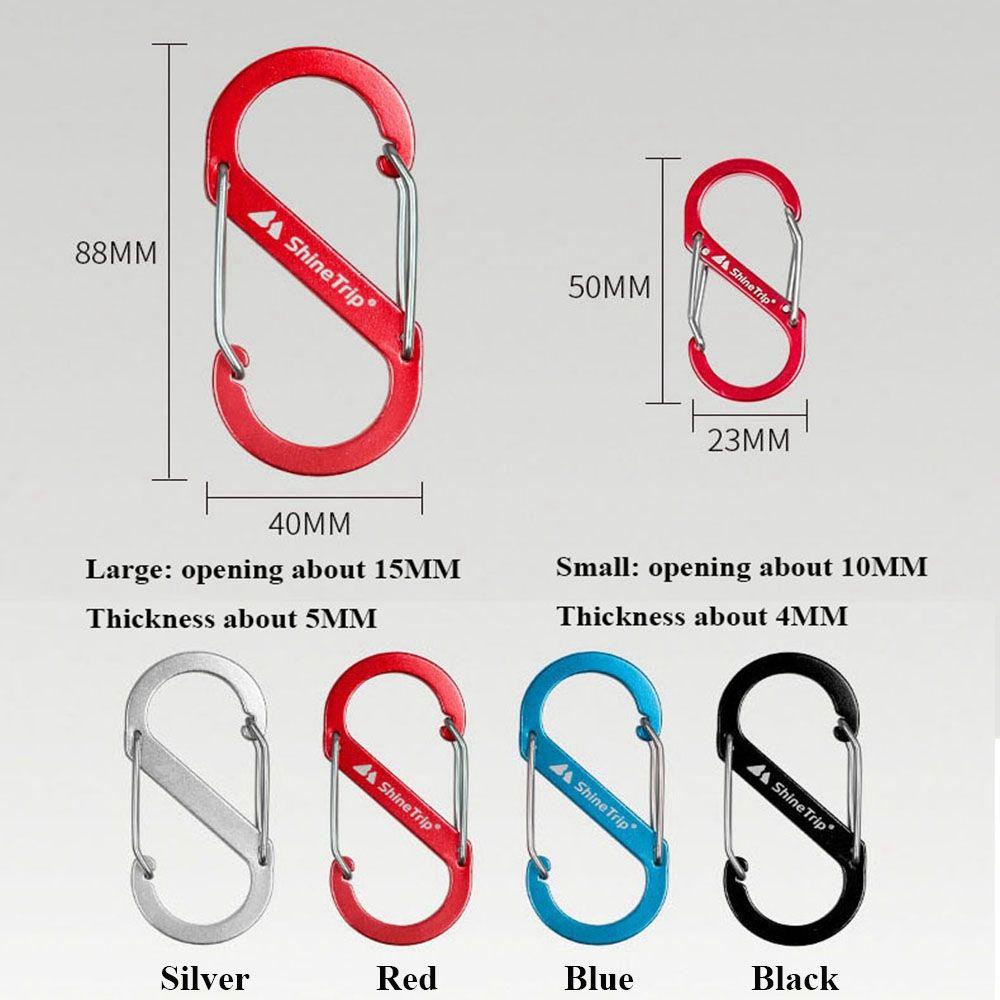 WONDER Karabiner Tipe S 4warna Key-Lock Tool Aluminium Alloy Gesper Anti Maling