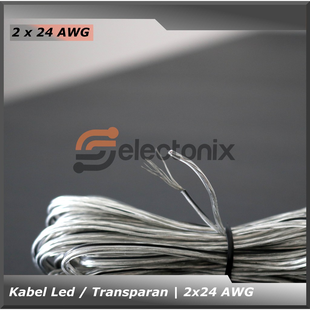 Kabel Listrik 2 x 24 AWG | Transparan [100m]