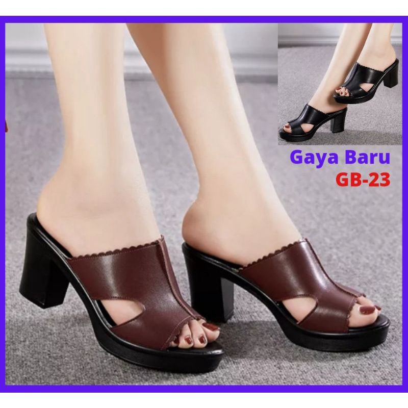 Heels tumit gaya baru motif gerigi atas (GB-23)