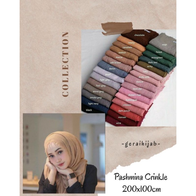 PASHMINA 𝖢𝖱𝖨𝖭𝖪𝖫𝖤 ORIGINAL 𝖬𝖤𝖱𝖪 AZARA LAVANYA ( Pashmina Arabian/ Pashmina Kusut)-1