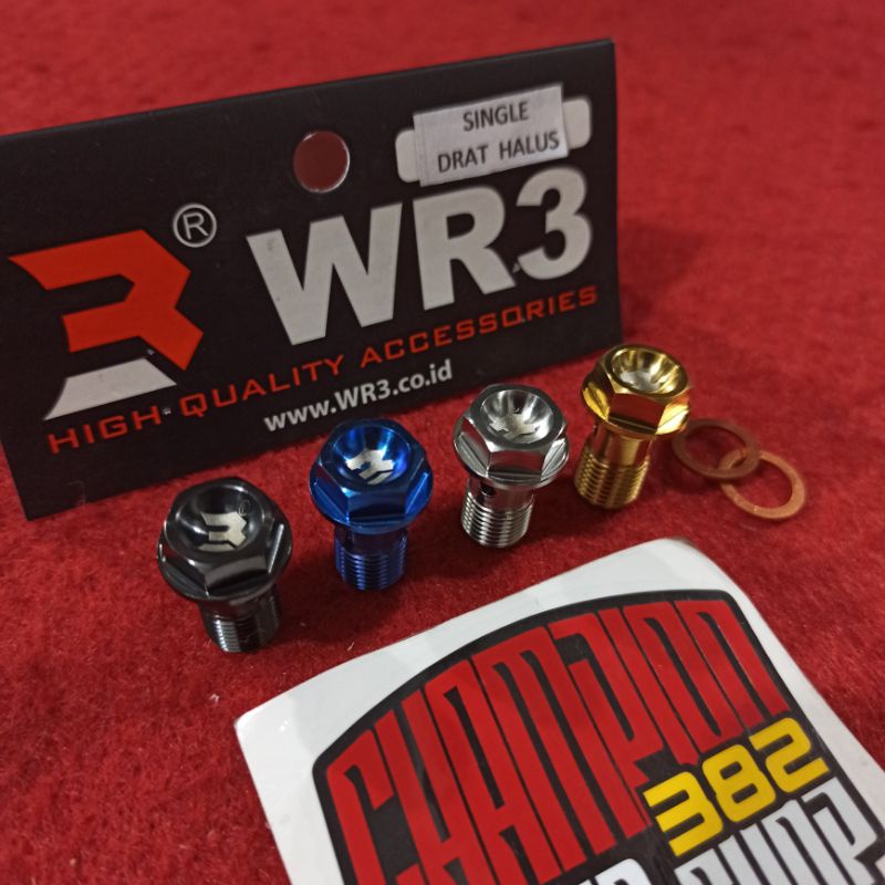 Baut Banjo Titanium Single Drat Halus WR3 Titanium