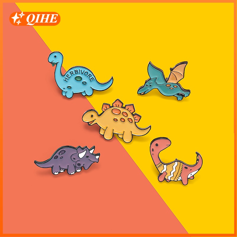 Bros / Pin Desain Dinosaurus Enamel Untuk Aksesoris Kerah Pakaian / Tas / Hadiah Anak