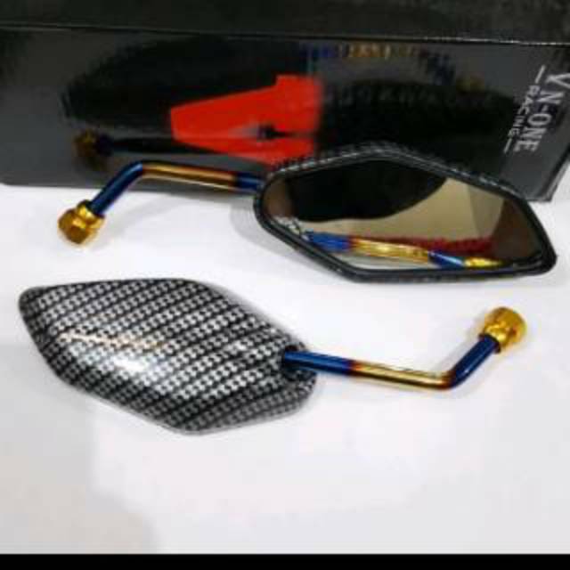 Spion karbon twotone model vixion untuk semua motor yamaha MATIC BEBEK DAN BATANGAn