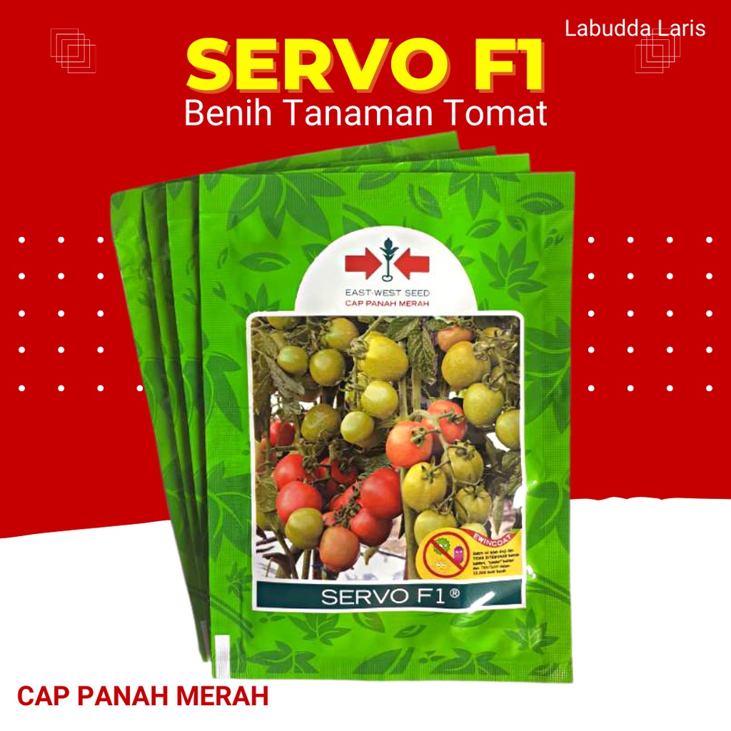 Bibit Tomat Servo F1 Benih Tomat Servo F1 1750 biji Original Cap Panah Merah Kemasan 20 Gram