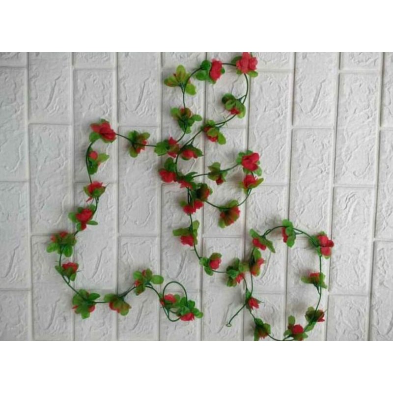 Bunga Rambat Peony 2,3m / bunga plastik tanaman artificial-MERAH