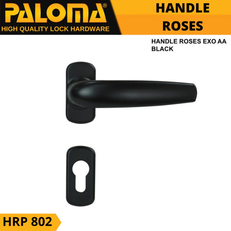 PALOMA HRP 802 HANDLE PINTU GAGANG PINTU ALUMINIUM MATTE BLACK HITAM HANDLE ROSES