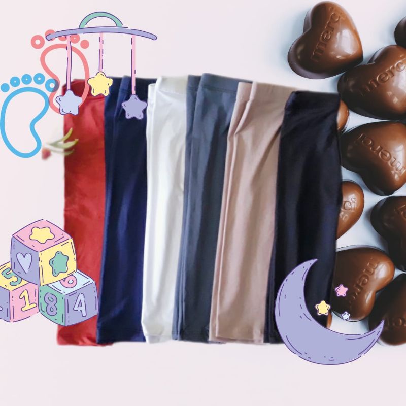 Legging anak polos  2 - 3 tahun / legging bayi / legging anak bahan spandek