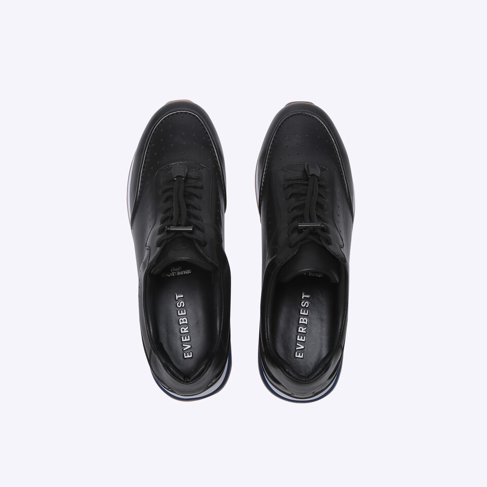 SEPATU SNEAKER EVERBEST PRIA ORIGINAL CASUAL KETS KULIT HITAM EM72