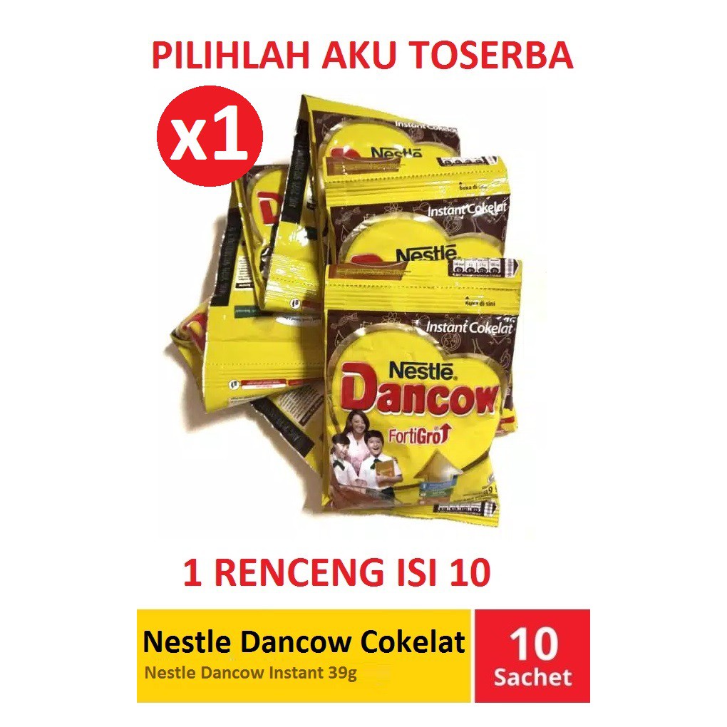 Susu Dancow Sachet FortiGro COKELAT 39 Gram x 10 sachet ( HARGA RENCENG )