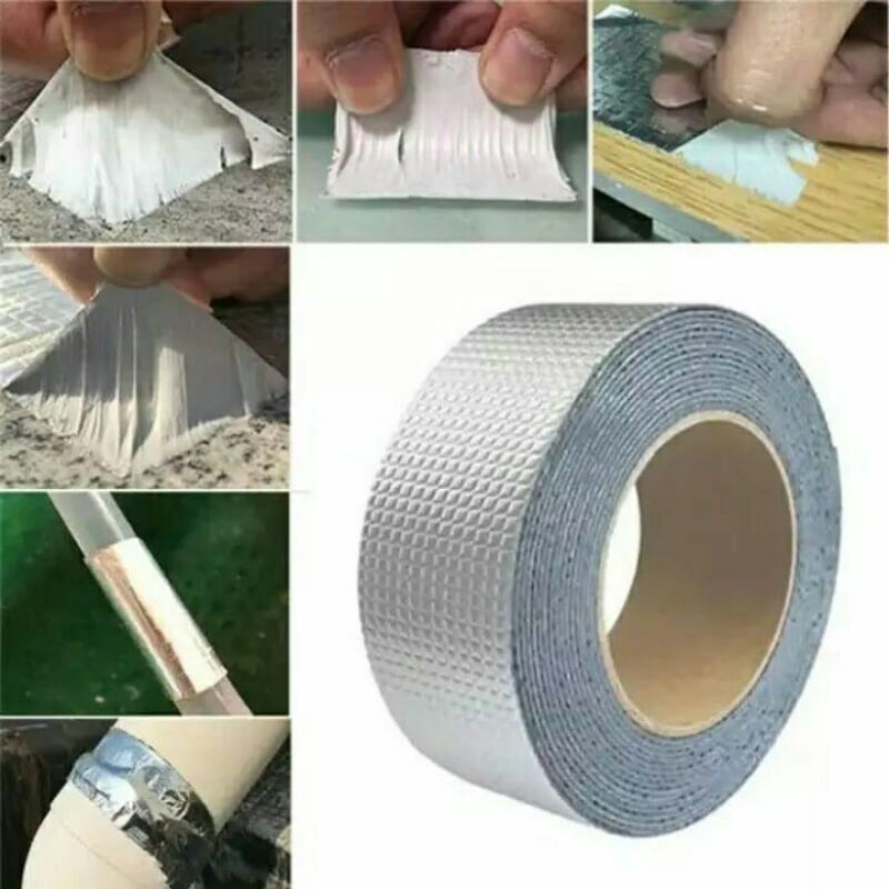 Lakban Anti Bocor Aluminum Foil Perekat Super Tape Waterproof