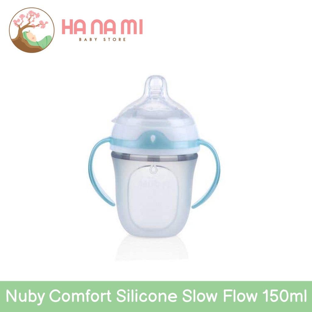 Nuby Silicone Slow Flow with Handle Botol Susu Bayi