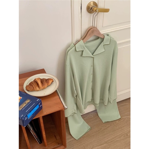 BAJU TIDUR WANITA SETELAN BAJU TIDUR WANITA BAJU TIDUR PIYAMA BAJU TIDUR WANITA DEWASA PAKAIAN TIDUR WANITA BAJU TIDUR WANITA LENGAN PANJANG PIYAMA BAJU TIDUR MURAH PIYAMA PANJANG PIYAMA LENGAN PANJANG BAJU TIDUR KOREA PIYAMA KOREA SENA SLEEPWEAR HIJAU-8