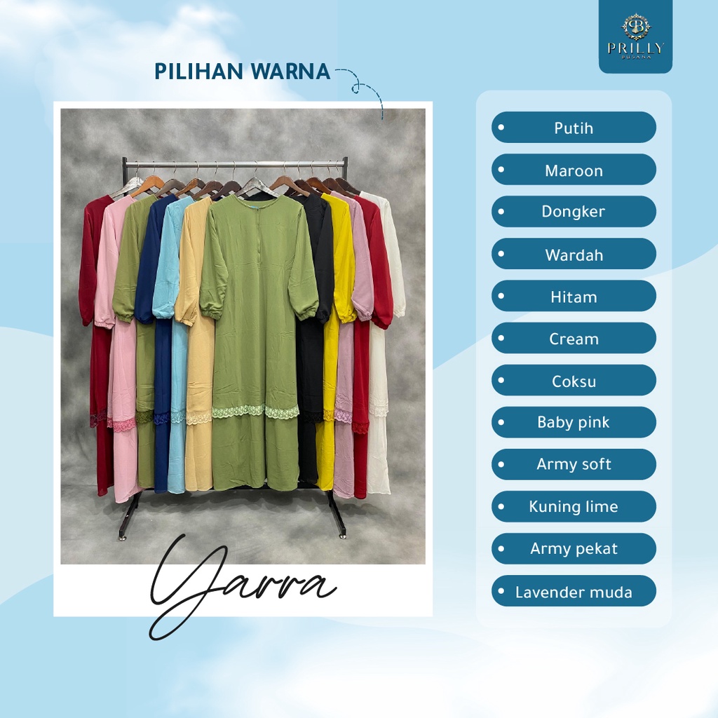 PB Prilly Busana - GAMIS YARRA MALAYSIA - GAMIS RENDA 2 LAYAR - GAMIS BUSUI - MUSLIM