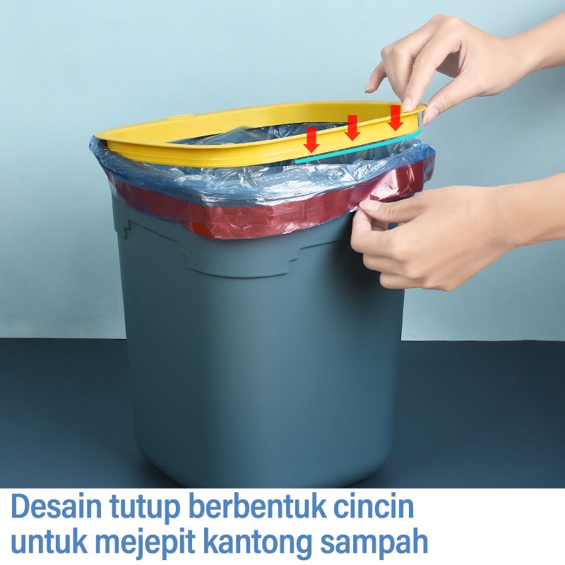 Letyeah &amp; Kaizenliving Tempat sampah kamar minimalis/ tong sampah tutup berbentuk cincin