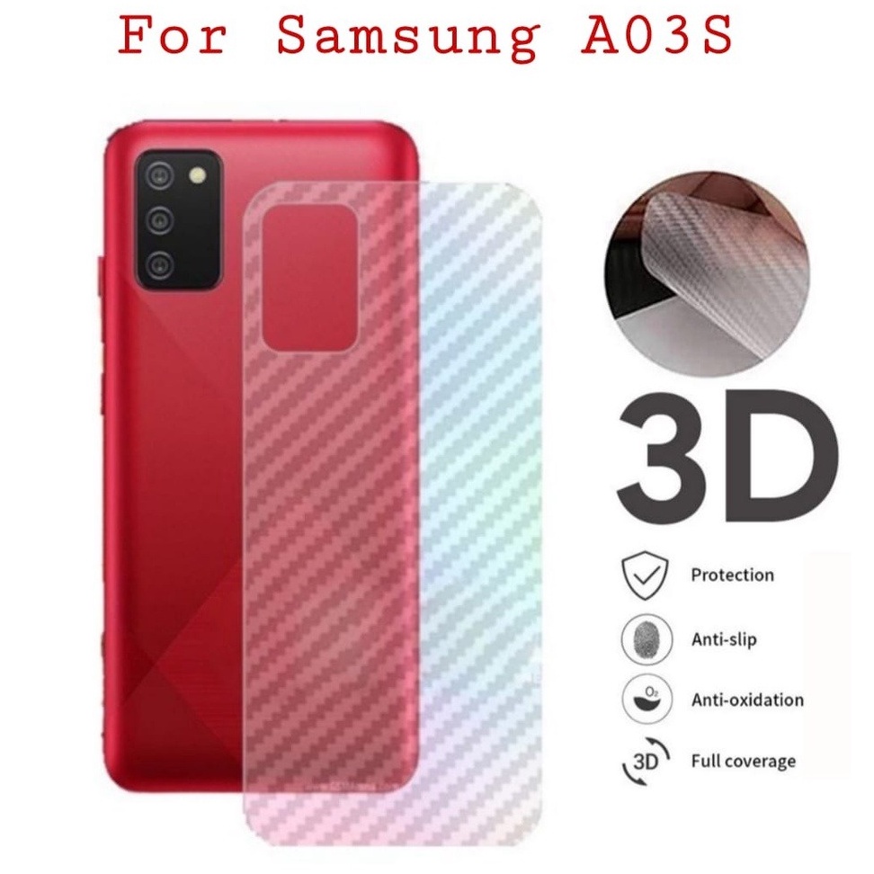 GARSKIN Sticker Carbon Samsung A03s Samsung M52 Skin Carbon Transparan Fiber Protection Back Sticker Carbon