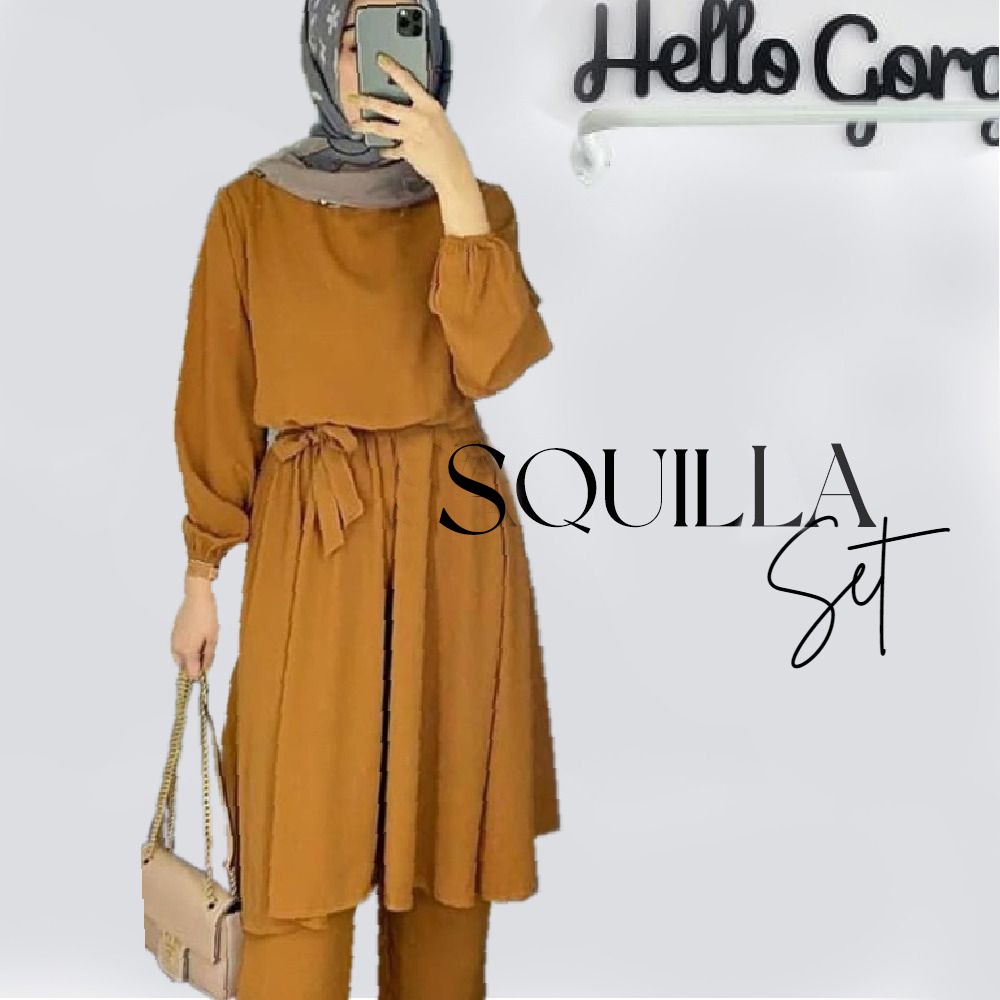 3 UKURAN M L 3XL FASHION SETELAN SQUILLA DMR