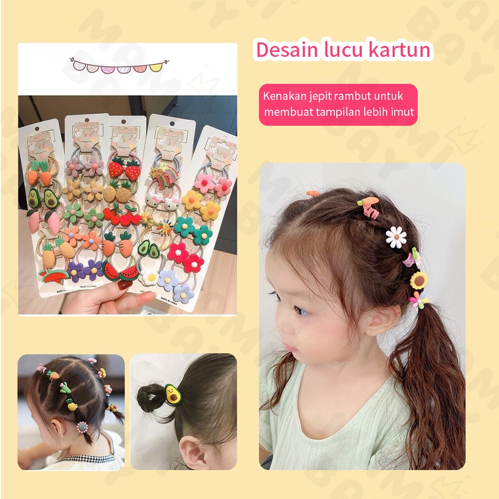 OKEYI Ikat rambut anak 10pcs cocok untuk mengepang rambut karet rambut anak lucu