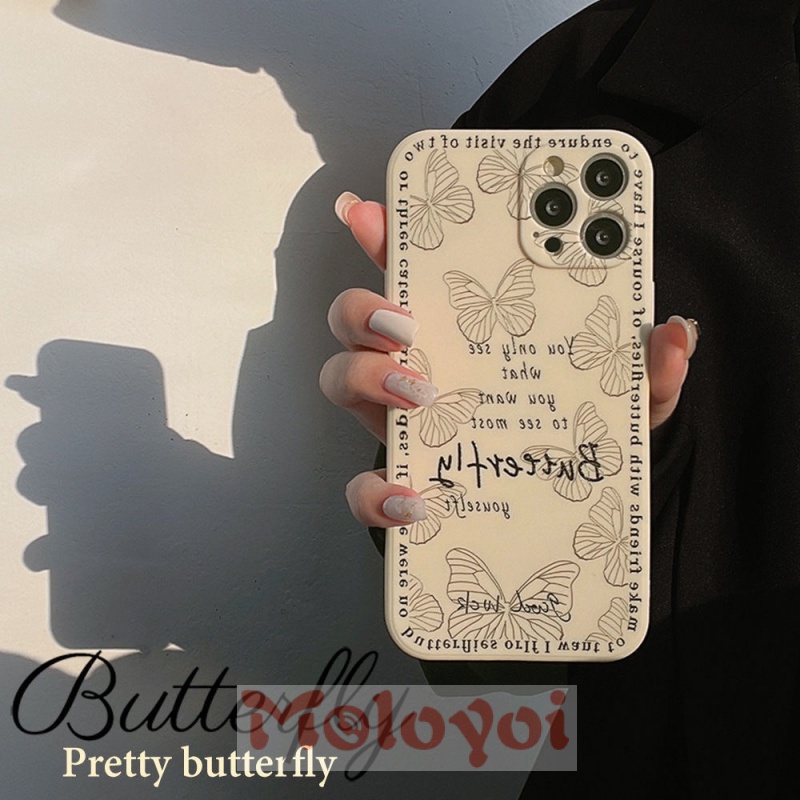 Case for Iphone 8 7 6 6S Plus Xr X Xs Max Iphone 13 12 11 Pro Max White Pretty Butterfly Soft Silicone Protective Cover