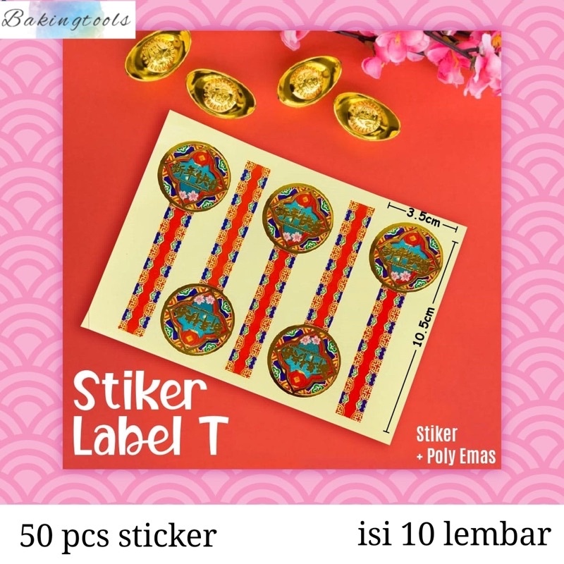 

Sticker label imlek chinese new year Kode T isi 50 pcs sticker