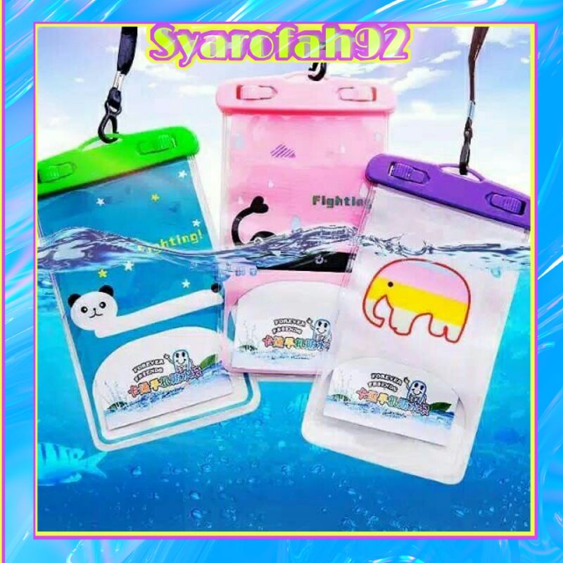 sarung HP waterproof motif kartun . tempat HP anti air