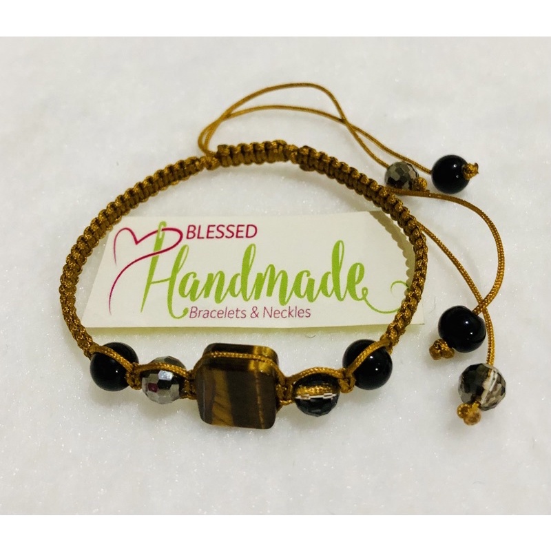 Gelang tali batu tiger eye kotak