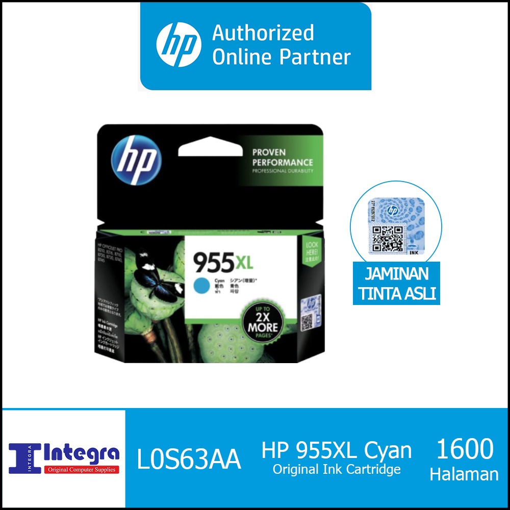 Tinta HP 955 XL Cyan Original Cartridge - L0S63AA Printer HP Officejet 7720, 7740