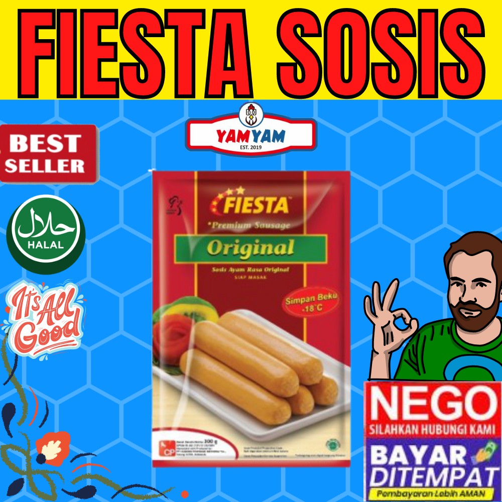 

Sosis Fiesta Original 300gr Aneka Makanan Frozen Food frozeen Makanan Asin Beku Curah Murah Depok