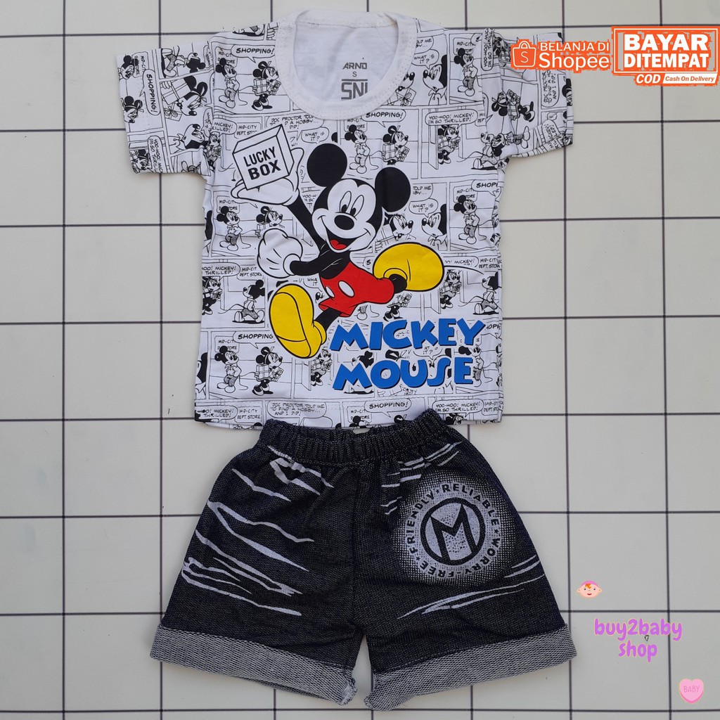 Setelan kaos/singlet celana pendek motif komik Arno Kids usia 3-12 Bulan 1 PCS