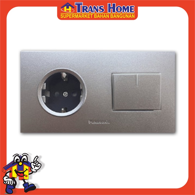 Panasonic Stop Kontak Colokan + Saklar Lampu Silver (PANASONIC)