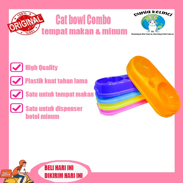 TEMPAT MAKAN MINUM CAT BOWL COMBO KUCING KELINCI