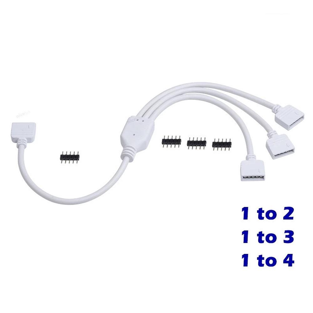 Agustin 4pin RGB Splitter 4pin Jarum 1to2 1to3 1to4 Konektor LED Strip Female Connector Adaptor LED Strip Konektor RGB