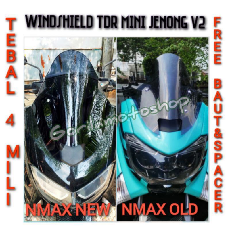winshield Nmax old/new mini v2 tdr pendek, ws nmax old/new tdr mini