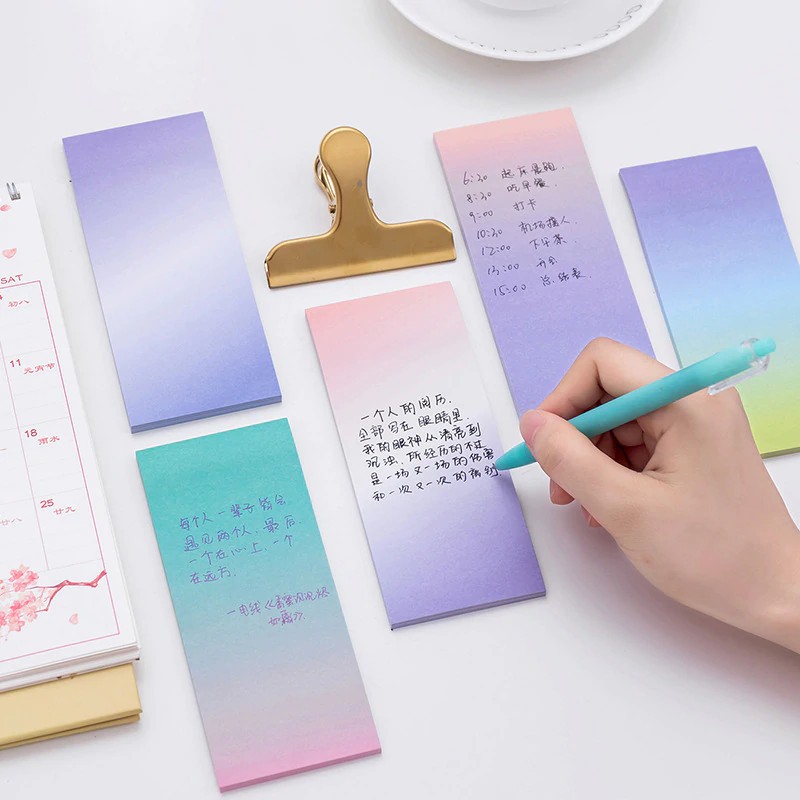 

Dekorasi Ulang Tahun Fashion 1 Piece office Rainbow colorful self-adhesive note Memo Pad cartoon