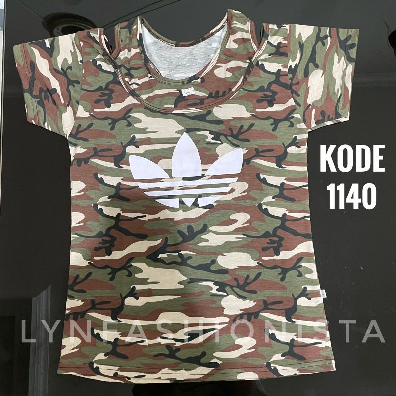 LYNFASHIONISTA-BAJU SENAM WANITA LORENG/KAOS OLAHRAGA ARMY/1140