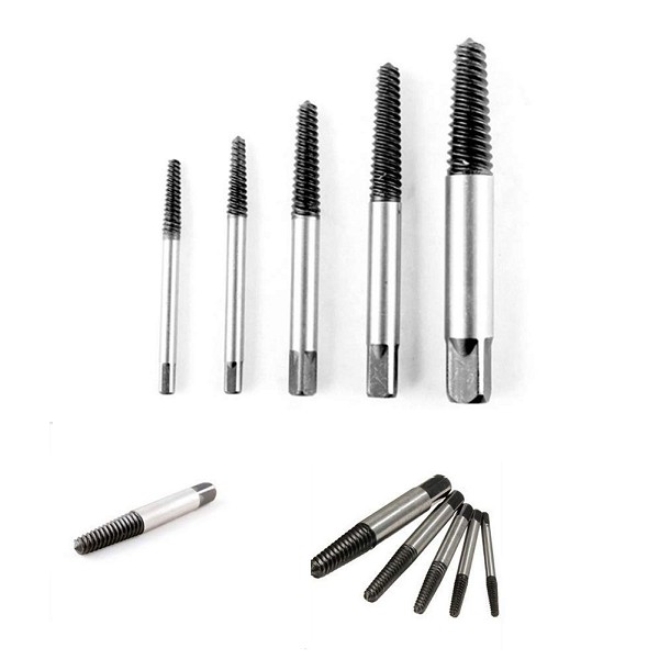 Screwdriver Extractor Tap Balik SET 5 Pcs / SET 6 Pcs Alat Pembuka Baut Rusak Screw Extractor Set Hand Tap K55