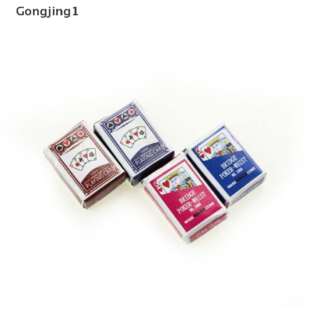 Gongjing1 1 Set Miniatur Kartu Poker Skala 1: 6 / 1: 12 Untuk Dekorasi Rumah Boneka