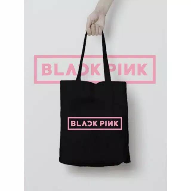 black pink tote bag