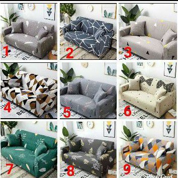 COVER SOFA SEATER sarung sofa elastis stretch elastic - KOTAK ABU