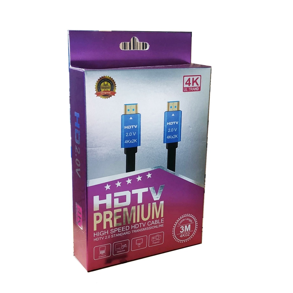 Kabel hdmi Versi 2.0 M-Tech 4K HDTV Premium 3M