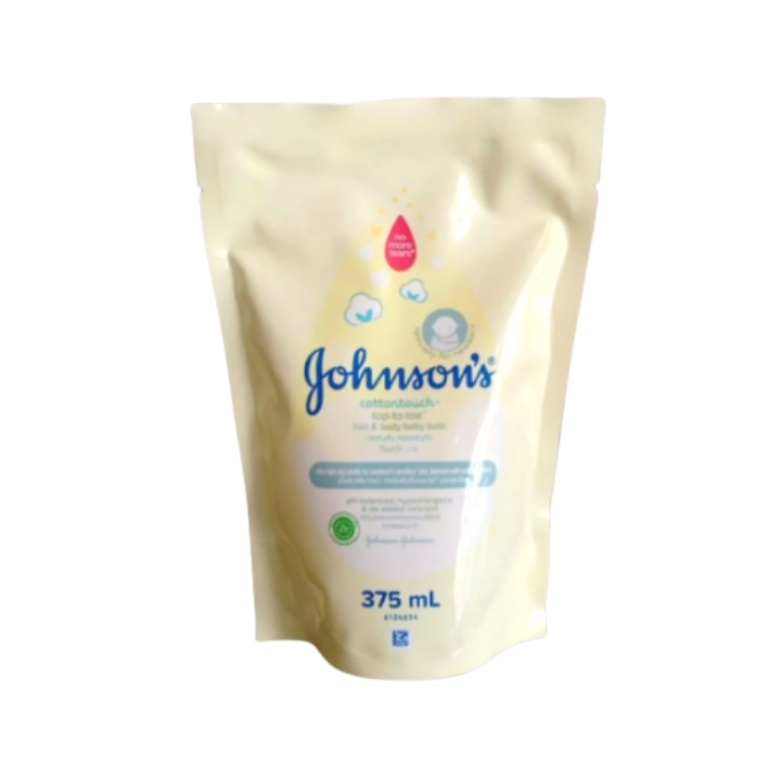 Johnson's Cotton Touch Top To Toe Hair &amp; Body Baby Bath Refill 375ml