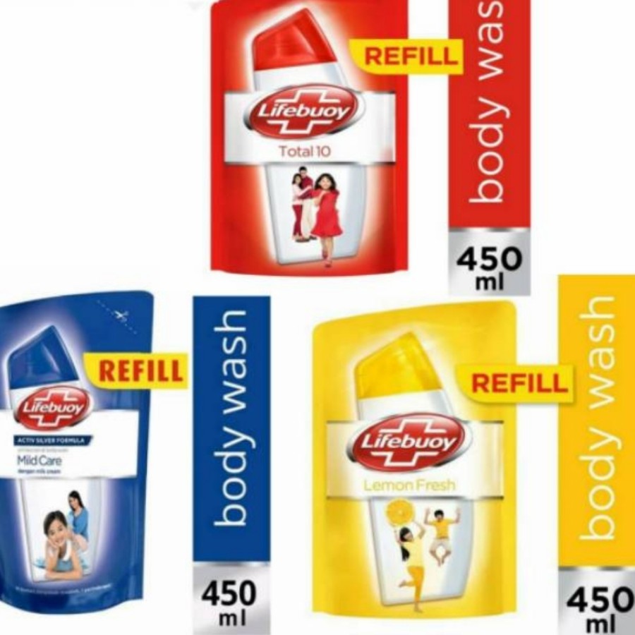 LIFEBUOY BODYWASH REFFILL 450 ML POUCH SABUN MANDI CAIR LIFEBUOY 450ML