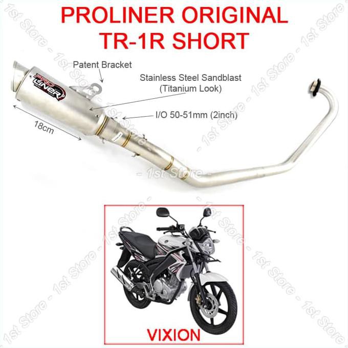 Proliner Tr1 Short Vixion Knalpot Yamaha V-Ixion Pro Liner Original Exclusive