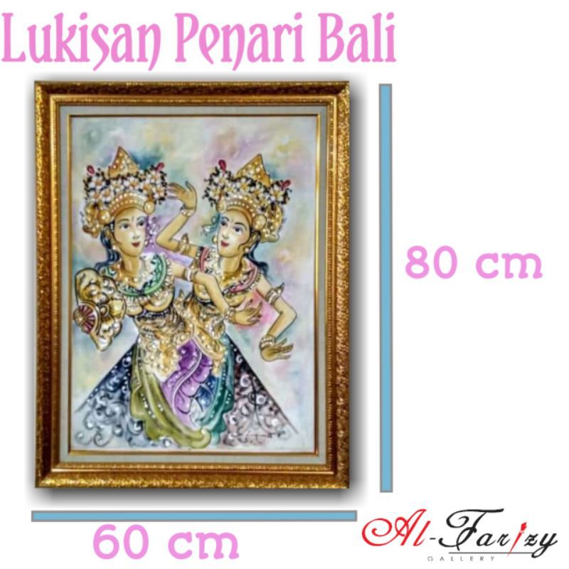 Lukisan penari Bali Unik Minimalis Kanvas Ukuran 60x80 cm