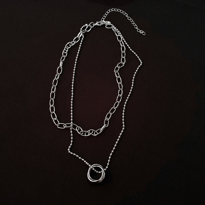 Kalung Choker Pendek Multi Layer Simple Untuk Wanita