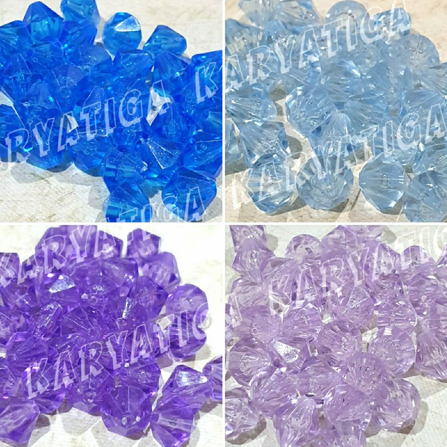 Mote Kristal Diamond 8 mm Bahan Plastik (isi +/- 50 pcs)